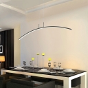 1-Light Island Chandelier Contemporary Style Arched Shape Metal Hanging Ceiling Light