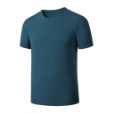 Men's Simple T-Shirt Solid Color Short Sleeve Round Neck Regular Fit T-Shirt