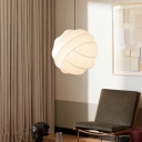 1 Light Globe Pendant Lamp Modern Style Silk Pendant Ceiling Lights in White