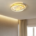 3-Light Flush Mount Light Minimalism Style Round Shape Metal Ceiling Mounted Fixture