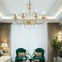 Hanging Ceiling Light European Style Crystal Hanging Lamp Kit for Living Room