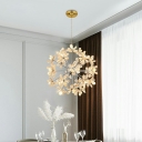 Gold Globe Chandelier Lights Modern Style Faceted Crystals 18 Lights Pendant Chandelier