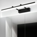 1-Light Wall Mount Lighting Contemporary Style Linear Shape Metal Vanity Light Fixture