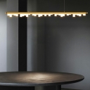 1-Light Island Light Fixture Contemporary Style Liner Shape Metal Pendant Lighting