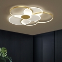 Contemporary Geometric Flush Mount Light with Acrylic Shade LED Lighting