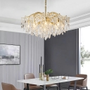 Crystal Tassel Hanging Pendant Lights Modern Elegant Chandelier Lamp for Bedroom