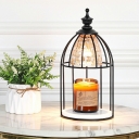Vintage Birdcage Table Lamp Glass Night Desk Lamps for Bedroom Living Room (Without Aromatherapy Candles)
