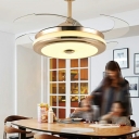 Drum Ceiling Pendant Light Modern Style Metal 1-Light Pendant Lighting Fixtures in Beige
