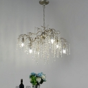 Tassel Modern Chandelier Light Fixture Elegant Crysatl Hanging Pendant Light for Living Room
