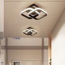 2-Light Flush Mount Spotlight Contemporary Style Square Shape Metal Ceiling Light Fixtures