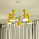 Cone Chandelier Lighting Fixtures Macaron Nordic Style Hanging Chandelier for Living Room