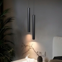 1-Light Pendant Lighting Contemporary Style Tube Shape Metal Hanging Light Fixtures