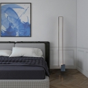 Metal Rectangle Frame Floor Lighting Simple Style LED Black Stand Floor Lamp for Bedside