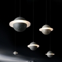 1-Light Pendant Lighting Minimalist Style Globe Shape Stone Warm Light Ceiling Lamp