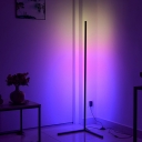 Modern Linear Floor Lamps 1-Light Metal Standard Lamps for for Bedroom