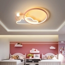 Flush-Mount Light Fixture Children's Room Style Acrylic Flush Mount Lamp for Living Room