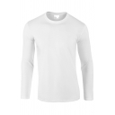 Men's Simple T-Shirt Solid Color Long Sleeve Round Neck Regular Fit T-Shirt