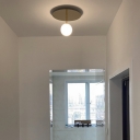 1-Light Flushmount Lighting Contemporary Style Globe Shape Metal Ceiling Mounted Light