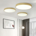 Gold Metal Flush Mount Ceiling Light Fixture Modern Close to Ceiling Lamp for Bedroom