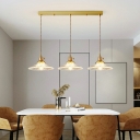 1 Light Bowl Pendant Lighting Fixtures Modern Style Amber Glass Pendant Lamp in Beige