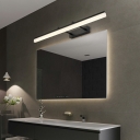 1-Light Wall Mounted Light Contemporary Style Linear Shape Metal Vanity Lighting