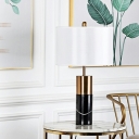 1-Light Table Light Contemporary Style Cylinder Shape Metal Nightstand Lamps