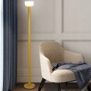 Linear Floor Standing Lamp Minimal Iron Floor Lighting with Round Base