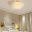 Modern White Flush Mount Ceiling Light Fixture Creative Ceiling Mount Light for Kid Room