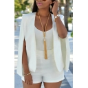 Creative Womens Cape Blazer Solid Color Open Front Cloak Sleeve Loose Fit Blazer