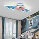Contemporary LED Light Kit Metal 1-Light Ceiling Fan for Children Kids Bedroom