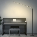 Modern Oblique Angle LED Floor Lamp Metal Living Room Floor Light with Linear Design