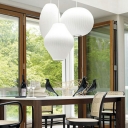 Contemporary Silk Pendant Light Fixture Ambient Lighting for Dining Room
