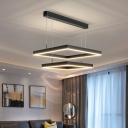 Black Metal Chandelier LED Modern Lighting Chandelier for Living Room