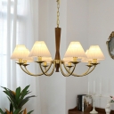 Modern Suspended Lighting Fixture Wood and Metal Simplicity Chandelier Pendant Light for Living Room