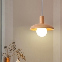1-Light Suspension Pendant Contemporary Style Cone Shape Wood Pendulum Lights