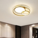 3-Light Close To Ceiling Light Minimalism Style Round Shape Metal Flush Light
