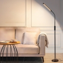 Modern LED Floor Lamp Metal Living Room Floor Light with Linear Design