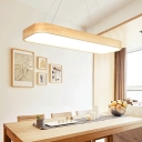 Contemporary Rectangle Island Lighting Fixtures Wood Panels Island Lamps