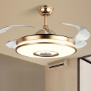 Modern Semi Flush Mount light Brass Ambient Ceiling Fan Lighting for Indoor