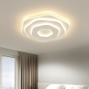 4-Light Flush Mount Lantern Contemporary Style Geometric Shape Metal Ceiling Mounted Fixture