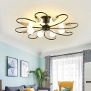 Flower Flush Lighting Industrial Metal Flush Mount Lamp for Living Room