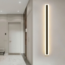 Linear Wall Sconces Modern Metal 1-Light Wall Sconce Lighting in Black