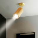 Contemporary Wood Flush Mount Lighting E27 Ambient Lighting Indoor