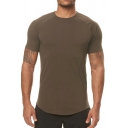 Men's Modern T-Shirt Pure Color Short Sleeve Round Neck T-Shirt