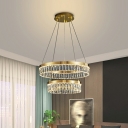 1-Light Hanging Lamps Modernist Style Round Shape Metal Suspension Light
