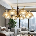 Flower-Like Chandelier Lights Traditional Glass Chandelier Light Fixture for Living Room