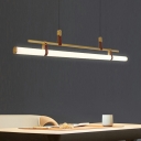 Metal LED Island Chandelier Lights Minimalism Hanging Light Fixtures for Dinning Room