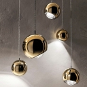 Metal Hanging Ceiling Light Ball Shape Pendant Light Fixture for Bedroom