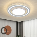 Contemporary Dual-Layered Flush Mount Ceiling Light K9 Crystal Led Ceiling Lights