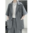Popular Suit Blazer Plain Lapel Collar Button Closure Pocket Detail Loose Fit Suit Blazer for Guys